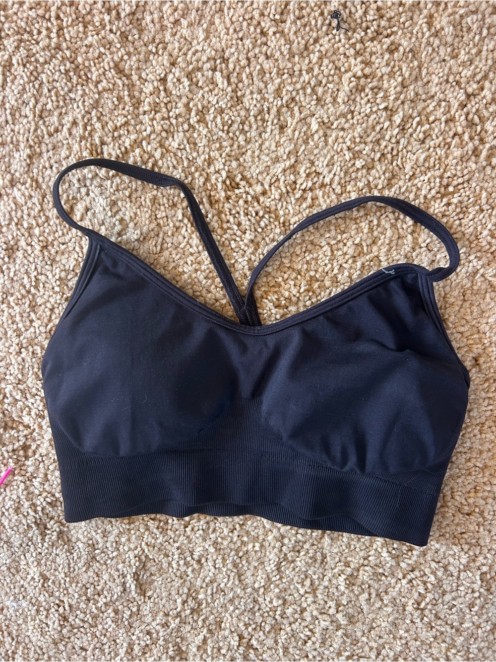 Gymshark Black Seamless Strappy Sports Bra